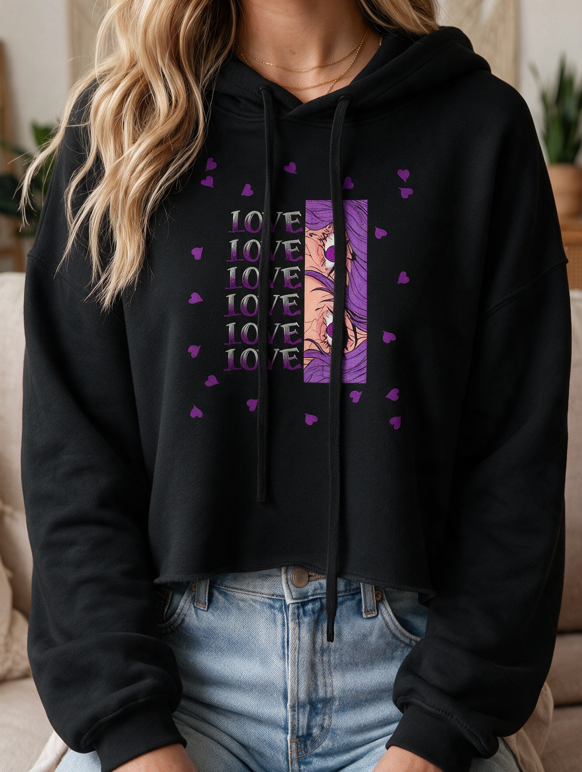 Love Overload Crop Hoodie